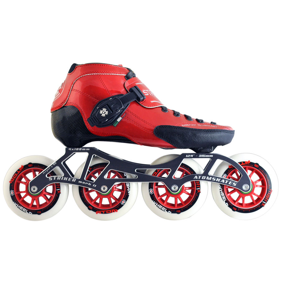 Luigino Strut Outdoor Inline Speed Skate Red/Black 4 Wheel